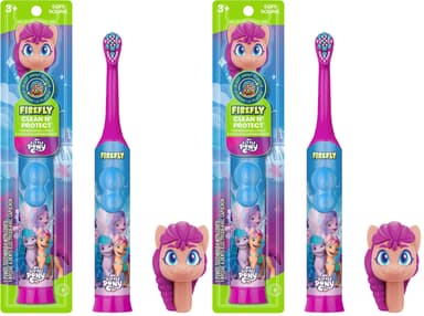 FIREFLY Clean N' Protect My Little Pony Power Toothbrush with 3D Character Cover, Soft Bristles, Battery Included, Ages 3+ (Pack of 2)