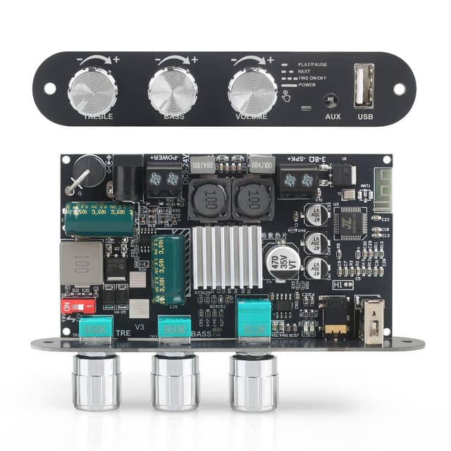 Wuzhi Audio ZK-1001U Mono Amplifier Board with TWS, 100W Power Output, Vehicle Amplifier Wide Voltage Input 9-24V, Supports USB/AUX/Bluetooth