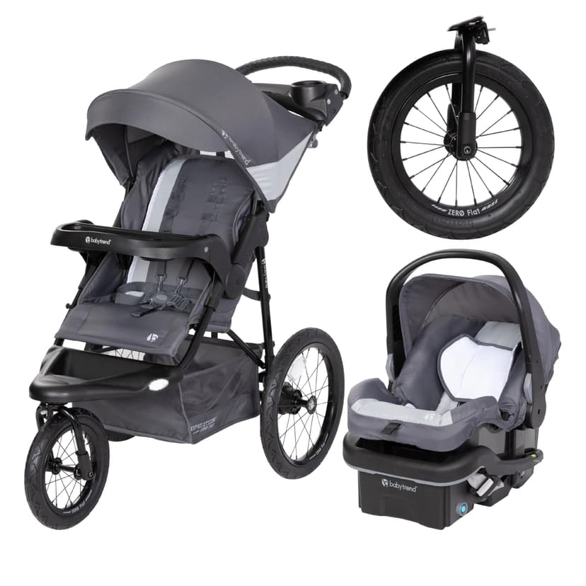 Baby Trend Expedition® Zero Flat Jogger Travel System with LED Lights, Dash Grey