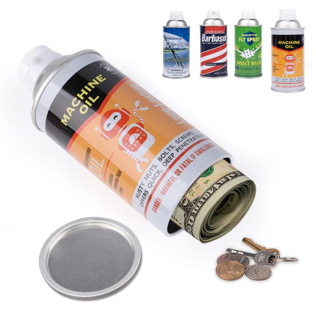 BarGifts Hidden Safe Fake Spray Can with Hidden Compartment, Hidden Storage Keep Your Valuables Safe Like Money, Keys, and Jewelry- Orange