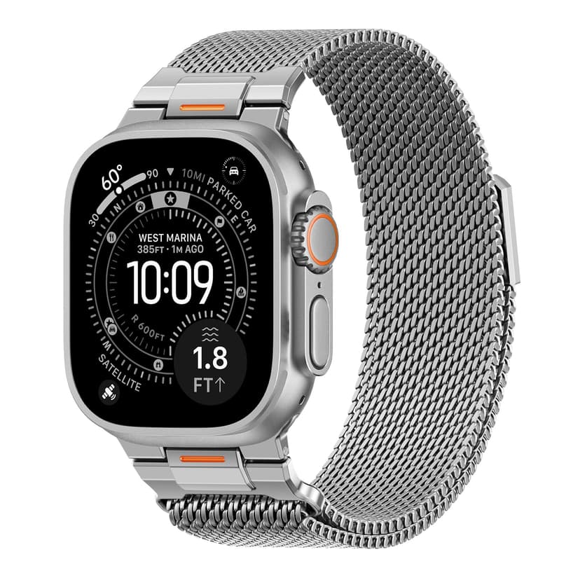 BXUXOHS Milanese Loop- Compatible with Apple Watch Ultra 3 2 1 Band for Men 49mm 46mm 45mm 44mm 42mm 41mm 40mm 38mm,Magnetic Mesh Metal Strap Wristband for iWatch SE 3/2 Series 11/10/9/8/7/6/5/4 Ultra