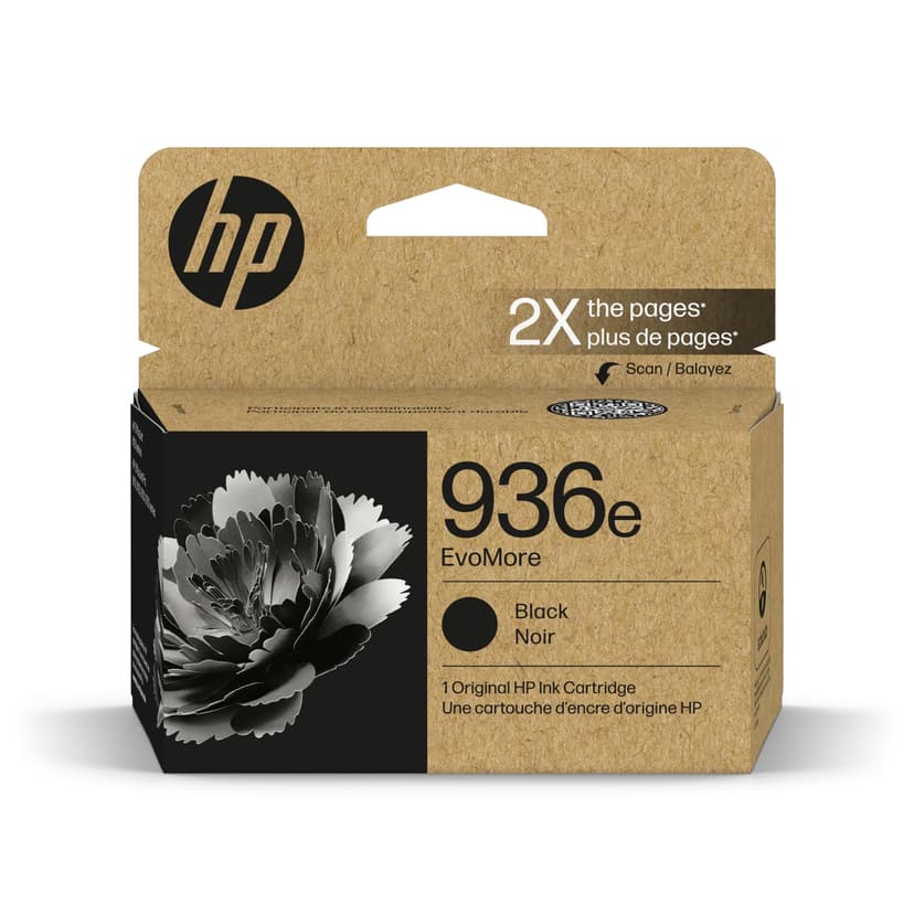 HP 936e Black EvoMore Ink Cartridge | Works with OfficeJet 9120, Pro 9100, Pro Wide Format 9700 | Carbon Neutral | 4S6V6LN