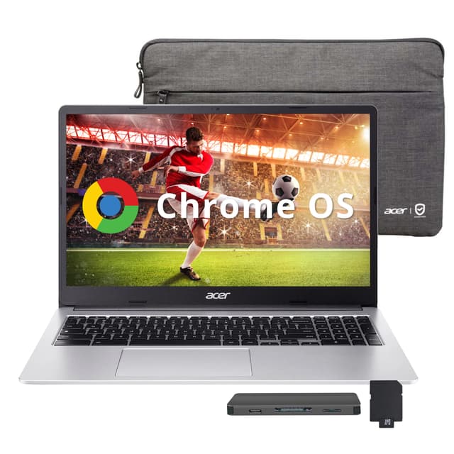 acer Chromebook 315 15.6" FHD Laptop, Intel Celeron N4500, 4GB LPDDR4 RAM, 1TB Storage (64GB eMMC + 1TB Docking Station Set), UHD Graphics, Full-Size Keyboard, Wi-Fi 6, Chrome OS, Silver