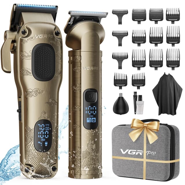 Vgrpro Hair Clippers for Men Professional, Cordless Hair Clippers for Hair Cutting, Mens Clippers and Trimmers Set, Electric Hair Trimmer for Men with Package Case