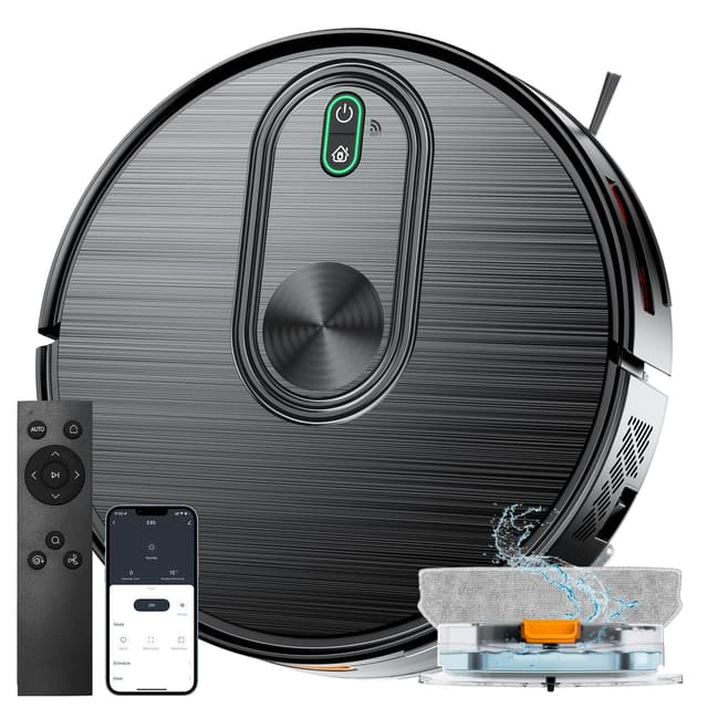 XIEBro Robot Vacuum and Mop Combo, 2 in 1 Robotic Vacuums Cleaner with 6500Pa Max Suction, App/Wi-Fi/Voice, Robot Vacuum with Schedule, Self-Charging, Slim, for Pet Hair, Hard Floor, Carpet