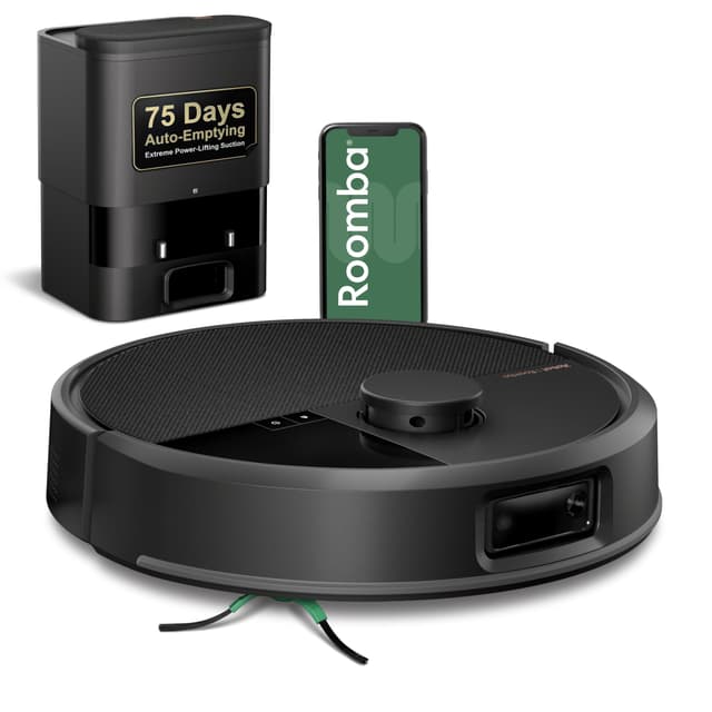 iRobot Roomba Max 705 Robot Vacuum with AutoEmpty Dock, Powerful Suction, Dual Rubber Anti-Tangle Brushes, LiDAR Navigation, Obstacle & Anti-Fall Detection, for Carpet and Hard Floors