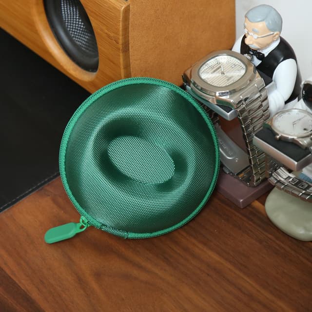 Besforu Compact Single Travel Watch Case, Shockproof & Anti-Shaking Hard Shell, Fits 36-52mm Watches & Smartwatches, (Green(1 Slot))