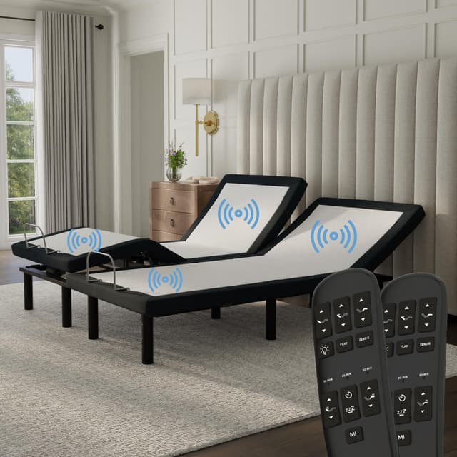 Blissful Nights Split King e4 Adjustable Bed Base Frame with Zero Gravity, Massage, Anti-Snore, Dual USB Charging, Under Bed Nightlight