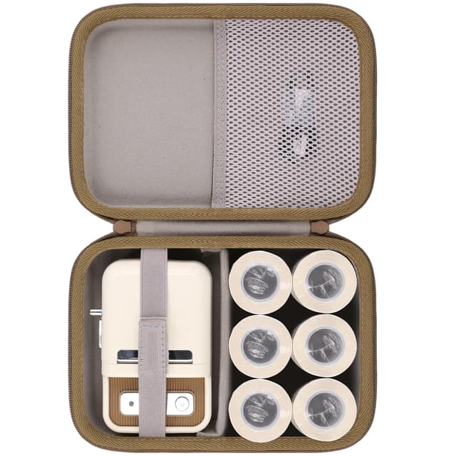 Baval Label Printer Case Compatible with NIIMBOT B21/B21 Pro/B1 Label Maker Thermal Label Printer and 2 inch Label Paper(White Case)