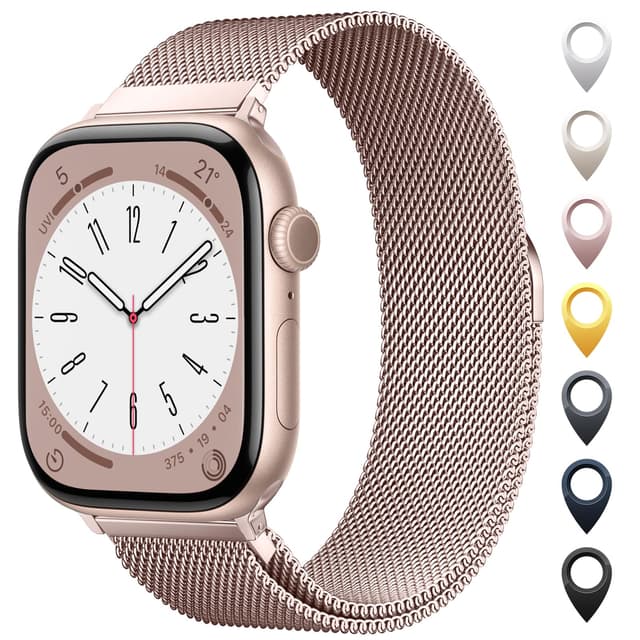 Original Stainless Steel Mesh Loop Compatible with Apple Watch Bands 38mm 40mm 41mm 42mm 44mm 45mm 46mm 49mm Women Men, Magnetic Clasp Replacement for iWatch Strap Series 11 10 9 8 7 6 5 4 Ultra SE