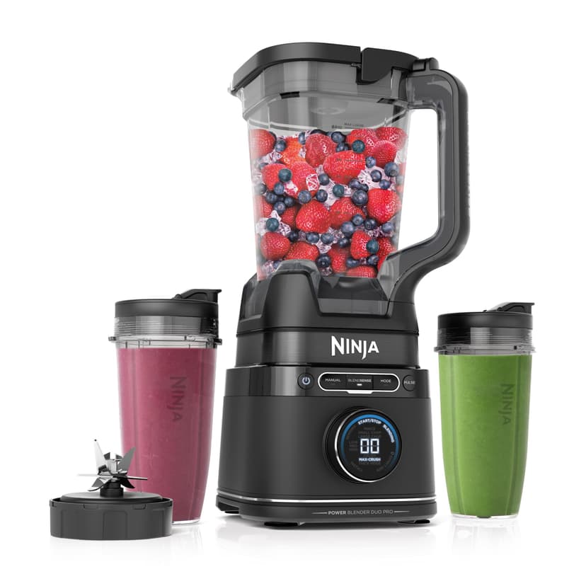 Ninja Blender & Food Processor All-in-One | For-Smoothies, Food and More | Kitchen Countertop | Includes 72 oz. Pitcher & (2) 24 oz. To-Go Cups with Lids | 1800 Watt | Black | TB301