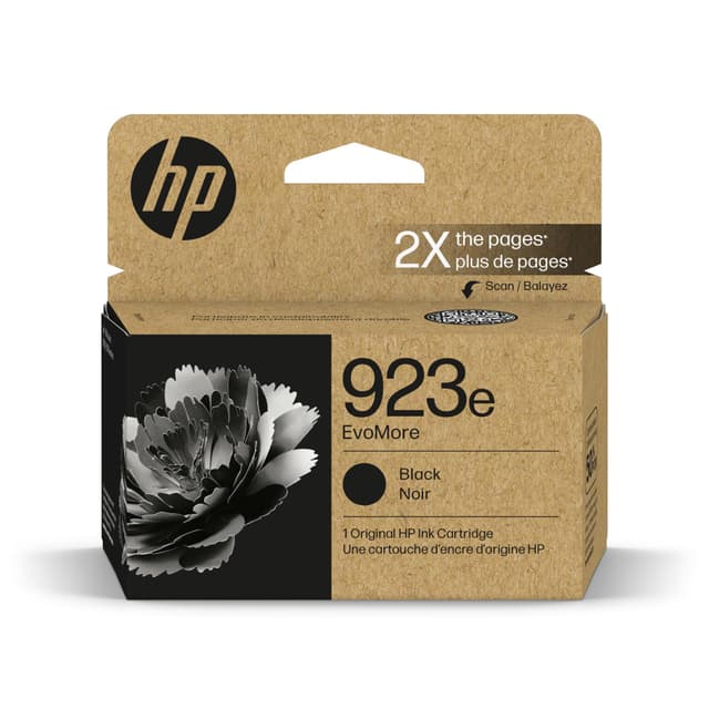 HP 923e Black EvoMore Ink Cartridge| Works with Printer Series: OfficeJet 8120, OfficeJet Pro 8130 | Carbon Neutral | 4K0T7LN