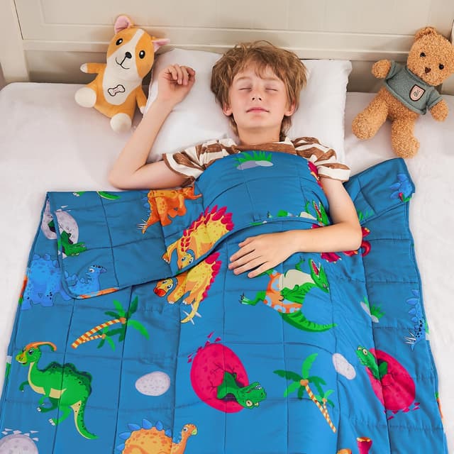 yescool Weighted Blanket 10 Pounds Cooling Weighted Lap Blanket, Dinosaur Heavy Blanket for Sleeping, Weighted Throw Blanket Gift for 80-110lbs, 40" x60