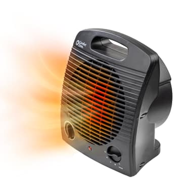 Comfort Zone Indoor Space Heater, Portable, Fan Forced, Electric, Adjustable Thermostat, Overheat Sensor, Safety Tip-Over Switch, & Stay Cool Housing, Ideal for Home, Bedroom, Office, 1,500W, CZ35EBK