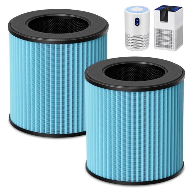 B-D02L/M05 Replacement Filter, Compatible with MOOKA B-D02L & M05 Air Purifier, for VEWIOR B-D02U, for KOIOS B-D02L, H13 True HEPA Filter, 2 Pack Smoke Filter