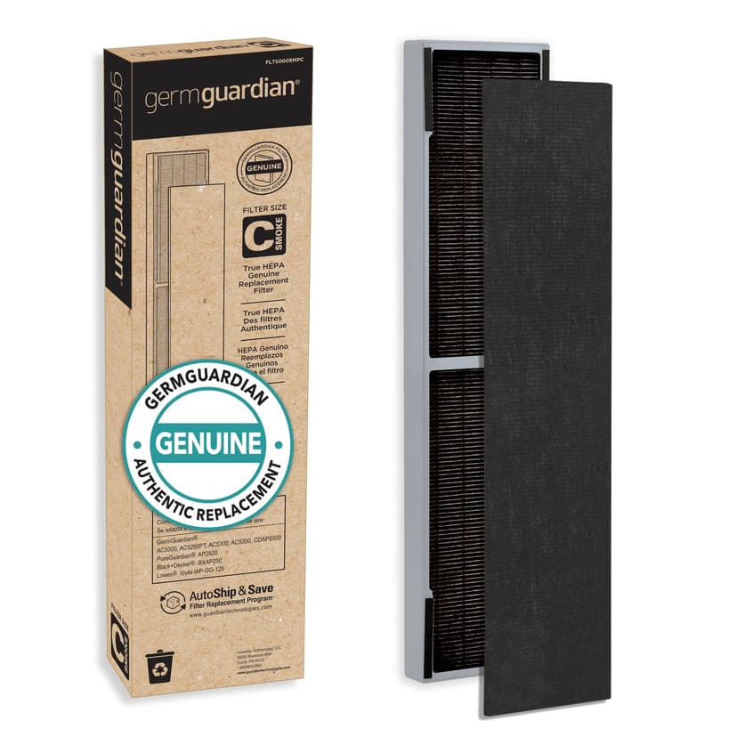 GermGuardian Filter C Smoke Clear HEPA Genuine Air Purifier Filter, for Wildfire Smoke, Odors, Removes 99.97% of Pollutants and Smoke Toxins, for AC5000, AC5250, AC5300, AC5350, CDAP5500, FLT5000SM