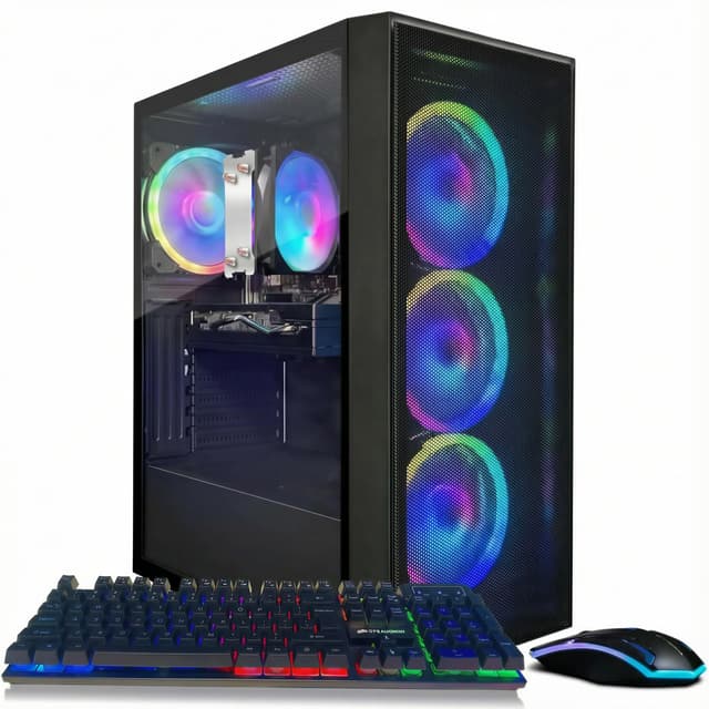 STGAubron Gaming PC Computer Desktop, AMD Ryzen 7 5700X up to 4.6G, GeForce RTX 3050 6G, 16G DDR4, 1T SSD, WiFi 6, BT 5.2, RGB Fan x4, Windows 11 Home