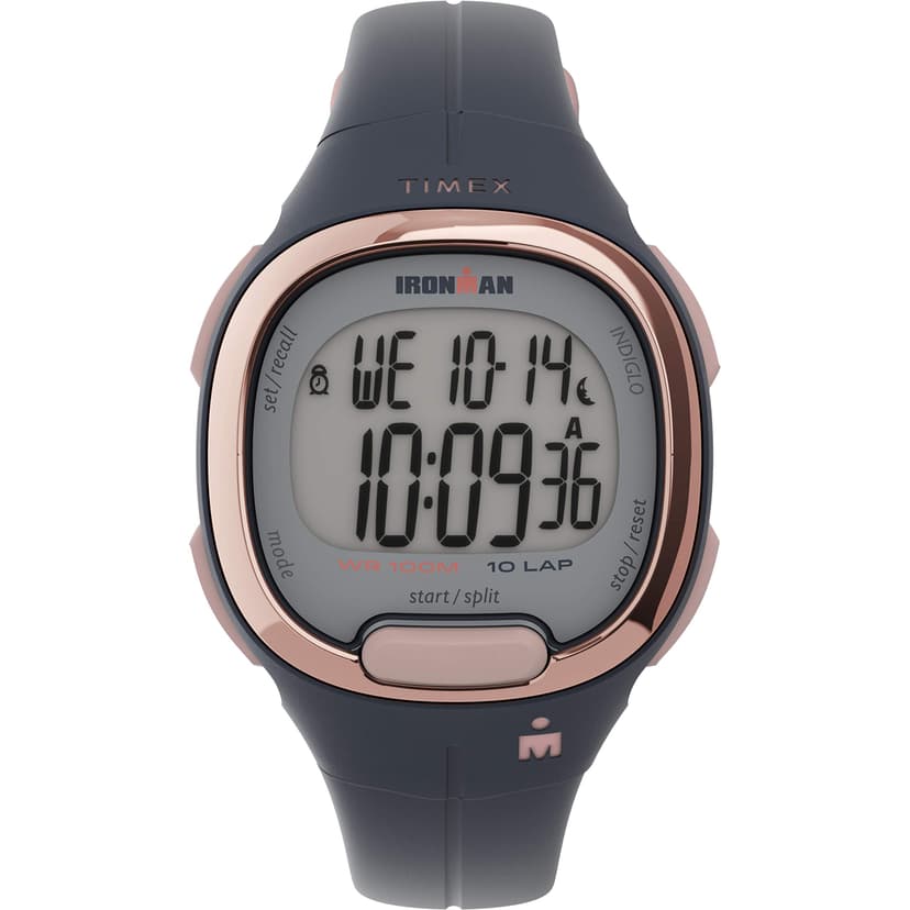 Timex Women's Ironman Triathlon Transit 33mm Resin Strap Watch – Rose Gold Top-Ring & Navy Resin Strap