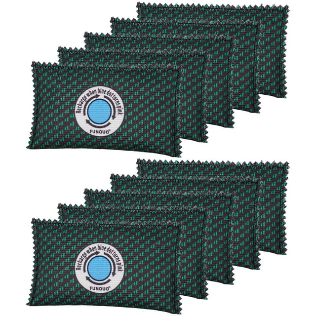 FUNOUO 100g Rechargeable Desiccant Pack of 10,Moisture absorbers for storage,Moisture absorbers Bag,Desiccant Dehumidifier bag,Dehumidifier for Home Closets,Gun Safe, and Cars