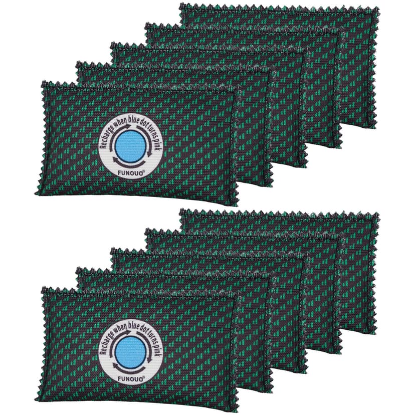 FUNOUO 100g Rechargeable Desiccant Pack of 10,Moisture absorbers for storage,Moisture absorbers Bag,Desiccant Dehumidifier bag,Dehumidifier for Home Closets,Gun Safe, and Cars