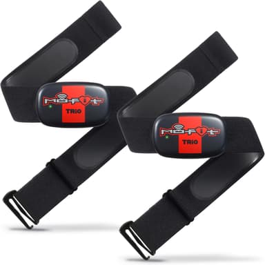 Mo-Fit Trio - Heart Rate Monitor Chest Strap/HRM for Apple, Android, Peloton, Garmin, Polar, Wahoo, Strava, Zwift, ANT+, 5.3 kHz Gym Equipment, and Most Bluetooth 5.0/4.0 Enabled Fitness Devices
