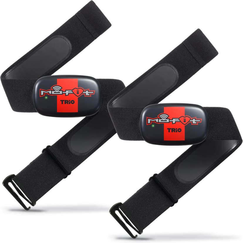 Mo-Fit Trio - Heart Rate Monitor Chest Strap/HRM for Apple, Android, Peloton, Garmin, Polar, Wahoo, Strava, Zwift, ANT+, 5.3 kHz Gym Equipment, and Most Bluetooth 5.0/4.0 Enabled Fitness Devices