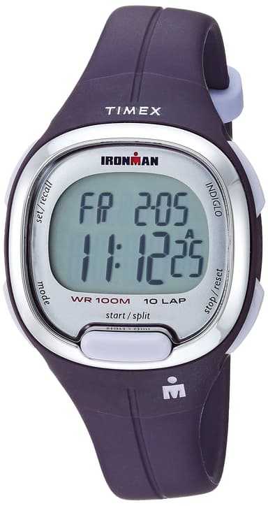 Timex Women's Ironman Triathlon Transit 33mm Resin Strap Watch – Silver-Tone Top-Ring & Purple Resin Strap