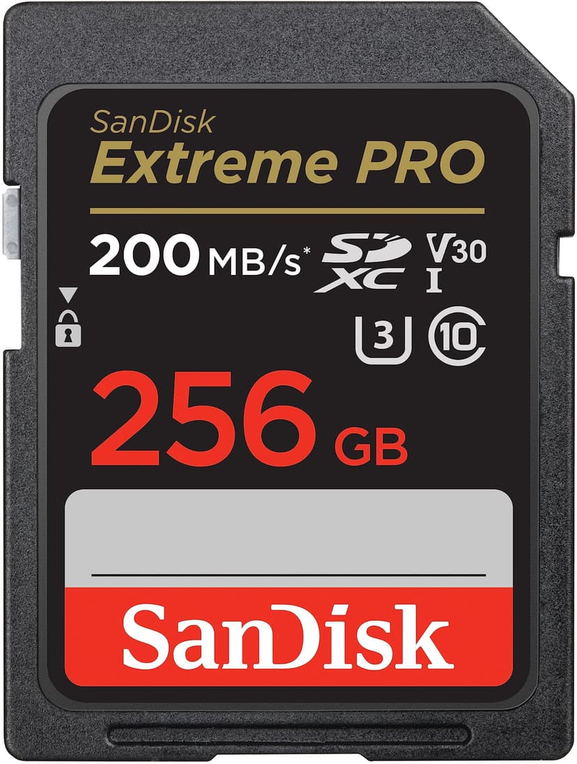 SanDisk 256GB Extreme PRO SDXC UHS-I Memory Card - C10, U3, V30, 4K UHD, SD Card - SDSDXXD-256G-GN4IN, Dark gray/Black