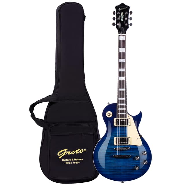GROTE Guitar Solid Body Electric Guitar with Gigbag LPYS-006 (Blue)
