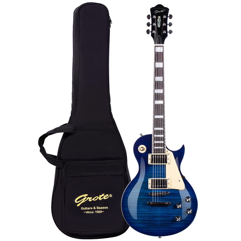 GROTE Guitar Solid Body Electric Guitar with Gigbag LPYS-006 (Blue)