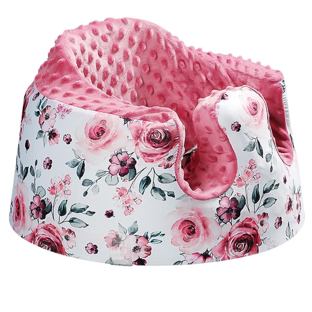 BOMOLOUR Seat Cover Compatible with Bumbo Seat and Nuby Seat, Floor Seat Cover for Boys and Girls, Removable Breathable Baby Seat Cover, New Designed, Anti-Slip, Seat Not Included, Red Flower