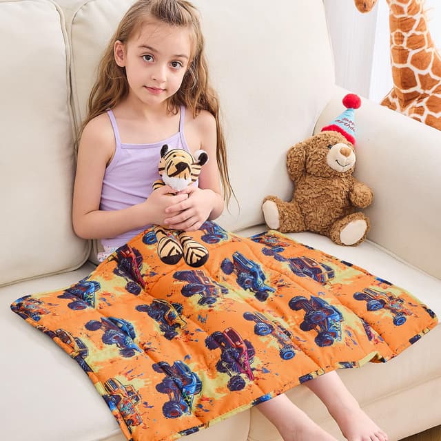 yescool Weighted Lap Blanket 2 Pounds Cooling Weighted Lap Pad, Truck Car Small Weighted Blanket, Weighted Throw Blanket for Travel Indoor Outdoor, 20"x30"