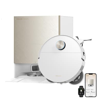 DREAME X60 Max Ultra Complete Robot Vacuum and Mop, Ultra-Thin Design, 35,000Pa Suction, Self Emptying&Refilling, Mop Self-Cleaning, 280+ Obstacle Avoidance, White