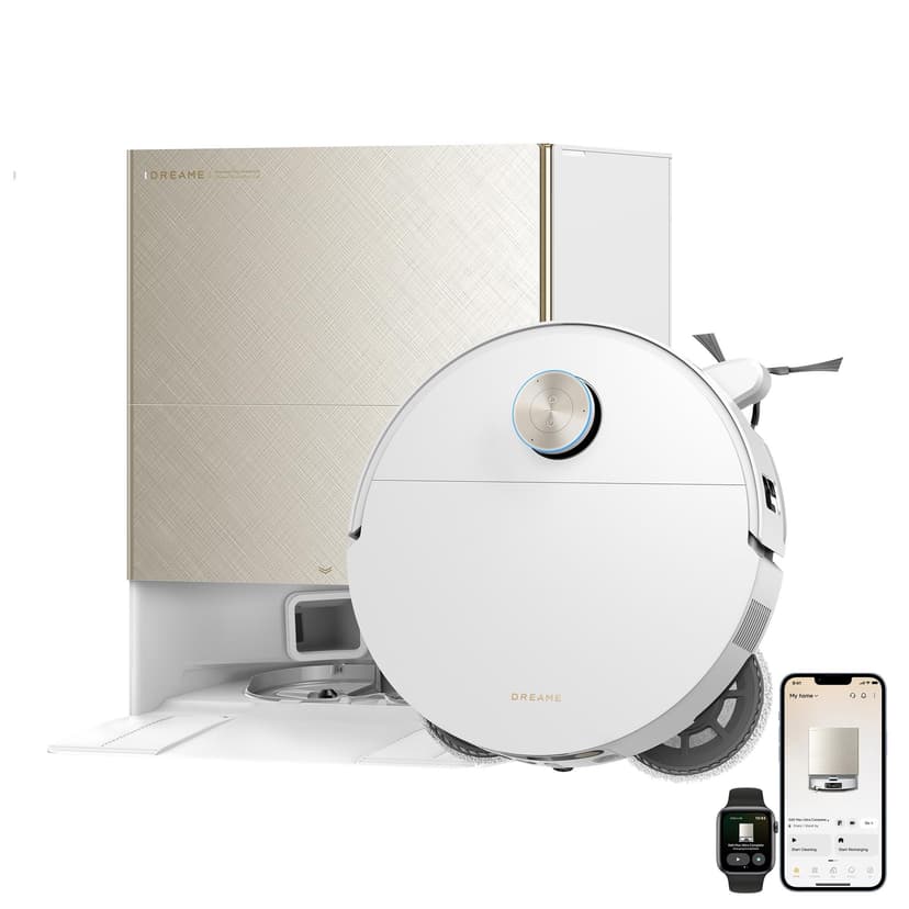 DREAME X60 Max Ultra Complete Robot Vacuum and Mop, Ultra-Thin Design, 35,000Pa Suction, Self Emptying&Refilling, Mop Self-Cleaning, 280+ Obstacle Avoidance, White