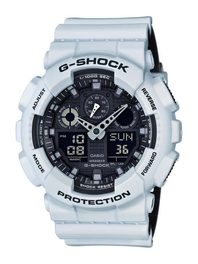 Casio Men's G-Shock Quartz Watch with Resin Strap, White, 16 (Model: GA-100L-7A)