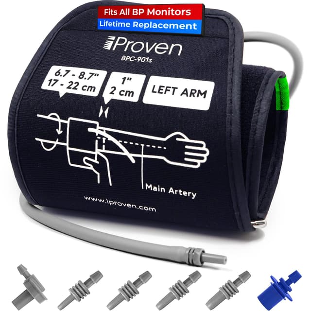 Small Cuff Compatible with All Automatic Blood Pressure Monitors, Curved Fit, 6.7"-8.7" Inches (17-22CM), Small, Pediatric Replacement Cuff for Child & Woman with 6 Connectors