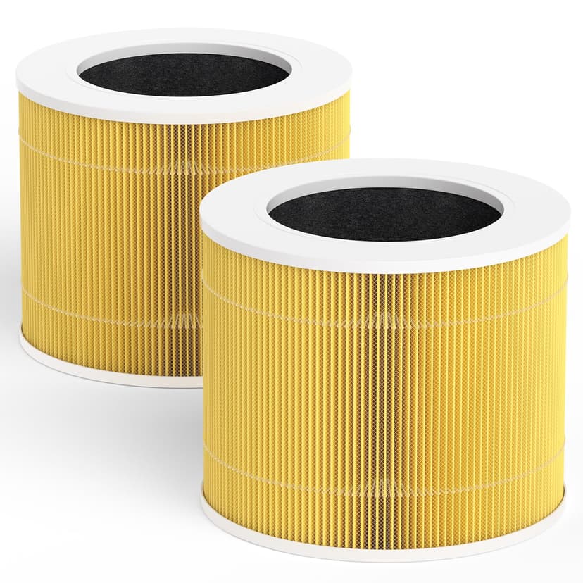 Leemone Core Mini Pet Replacement Filter for LEVOIT Core Mini Air Purifiers, High-Efficiency Activated Carbon, Replace Part Core Mini-RF, 2 Pack,yellow