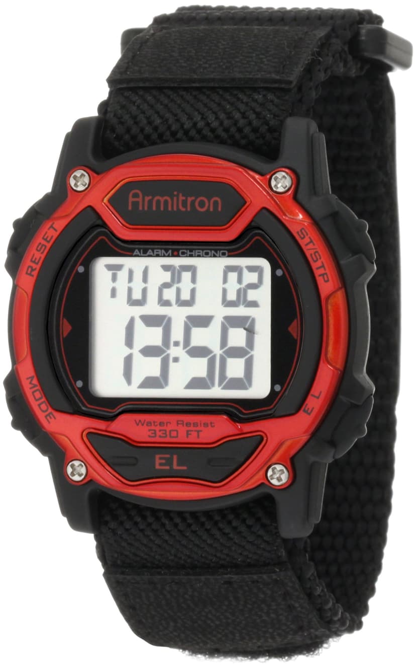 Armitron Sport Unisex 457004RED Silver-Tone and Red Accented Chronograph Digital Watch