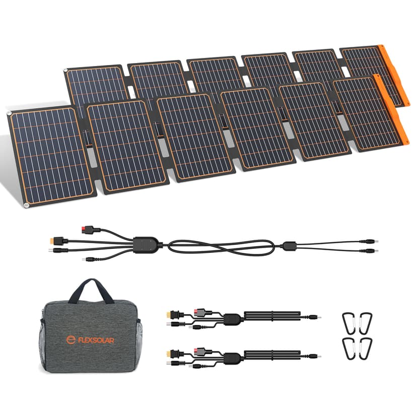 FlexSolar 2PCS 60W Portable Solar Panels Chargers with PD3.0 USB-C,QC3.0 USB-A and DC Outputs Foldable IP67 Waterproof Power Emergency Camping for Small Power Station Generator,Phones, Power Banks
