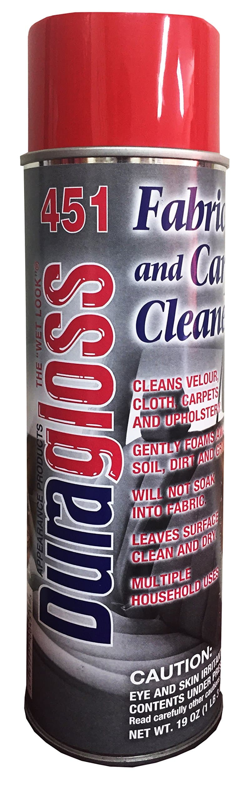 Duragloss 451 Fabric and Carpet Cleaner, Aerosol Foam, 1 Pack, white foam