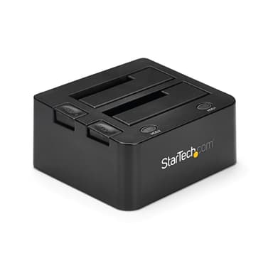 StarTech.com Dual-Bay USB 3.0 To SATA Hard Drive Docking Station, USB Hard Drive Dock, External 2.5/3.5" SATA I/II/III, SSD/HDD Docking Station, Hot-Swap Hard Drive Bay, Top-Loading (SDOCK2U33),Black
