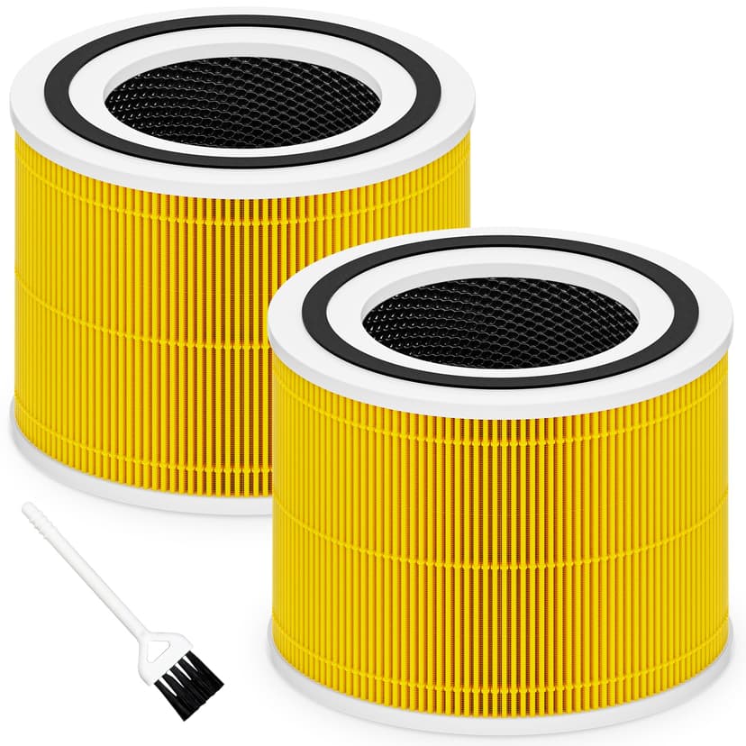 Core 300 Pet Care Replacement Filter for LEVOIT Core 300, Core 300S and Core 300-P Air Purifier, 3-in-1 H13 True HEPA Filter Replacement, Compared to Part # Core 300-RF-PA, 2 Pack, Yellow