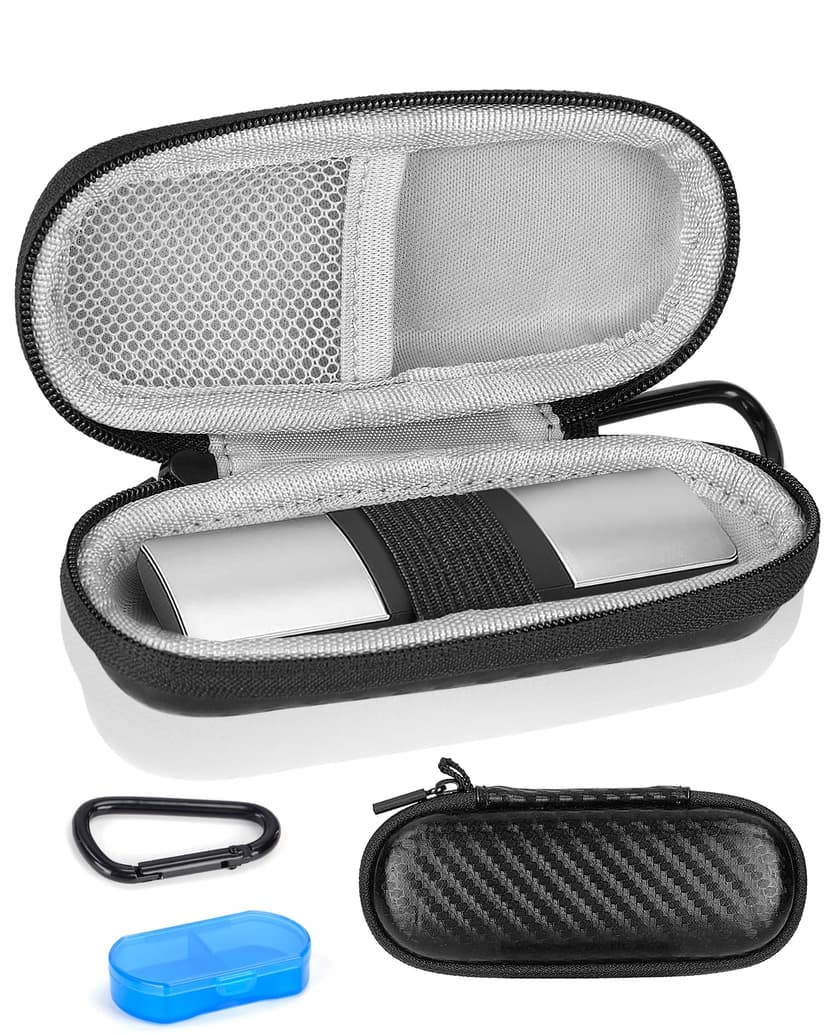 Case for Kardiamobile EKG Monitor, Compatible with Kardia Mobile EKG Heart Monitor, Hard Travel Box for Alivecor Kardiamobile 6L & 6L Max, Pill Box and Carabiner Clip Included