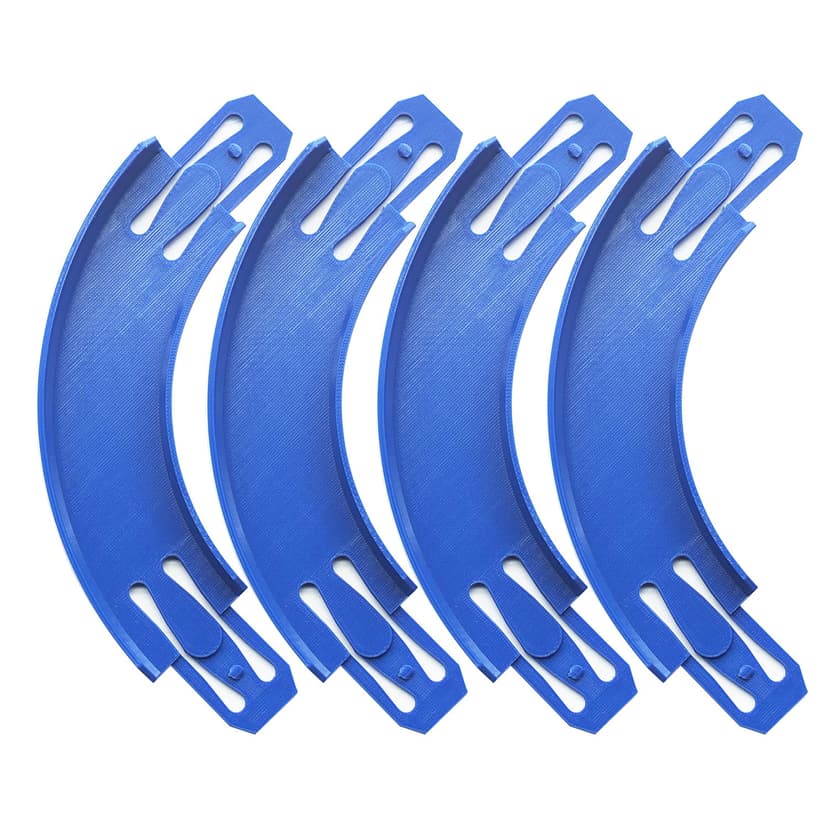 Racetrack Connectors Compatible with Hot Wheels, 90 Degree Banked Turn, 4 Packs, Upgrade Edition (Blue)