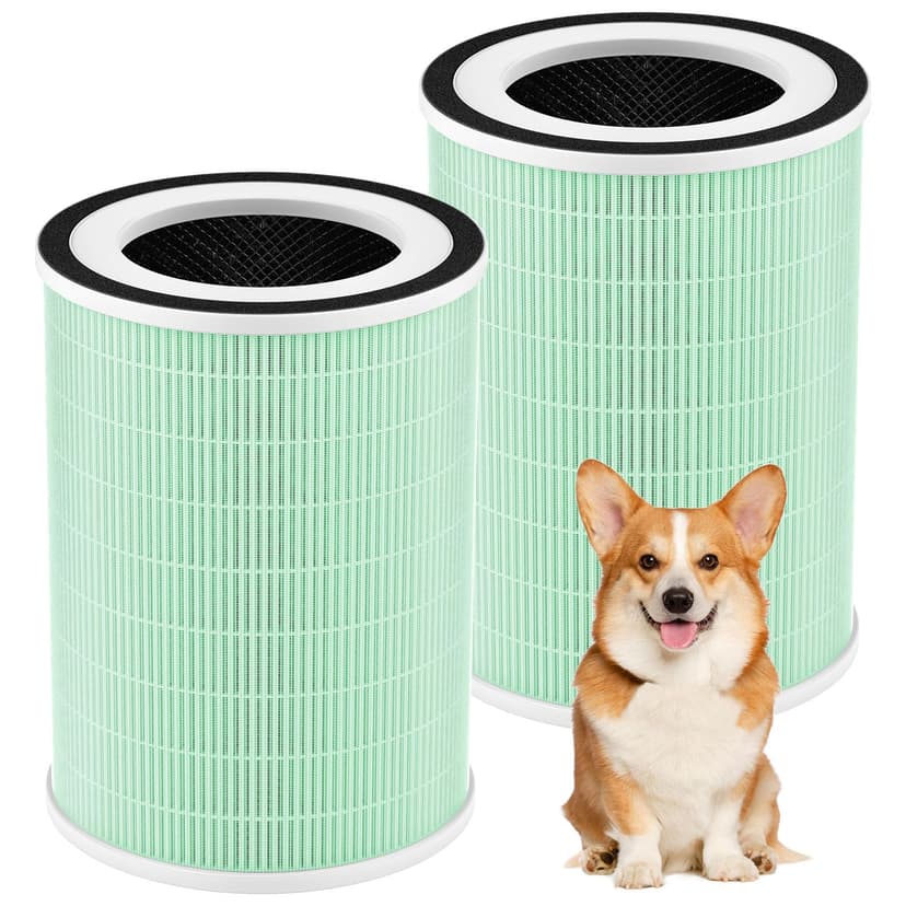 2 Pack True HEPA Filter, 4 in 1 Pet Replacement Filter, 360 4-Stage Filtration, Compatible With Afloia KILO, KILOPLUS, KILOPRO, MIRO, MIRO PRO, MORENTO MR-Kilo, Kalo Air Purifier, Green