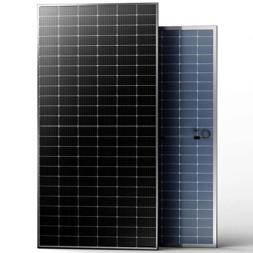JJN 550 Watt Bifacial Solar Panels 2PCS,12/24/48 Volt 1100 Watt Solar Panel,Monocrystalline for Homes Rooftop Farm RV and Off-Grid Applications