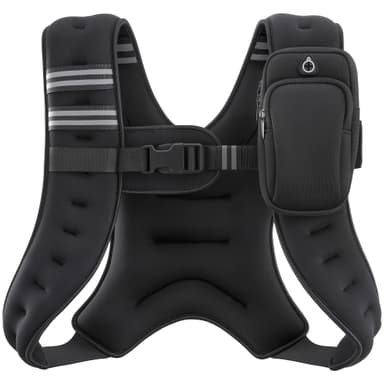 ZELUS Weighted Vest, 6lb/8lb/12lb/16lb/20lb/25lb/30lb Weight Vest with Reflective Stripe for Workout, Strength Training, Running, Fitness, Muscle Building, Weight Loss, Weightlifting, Black(12 lb)