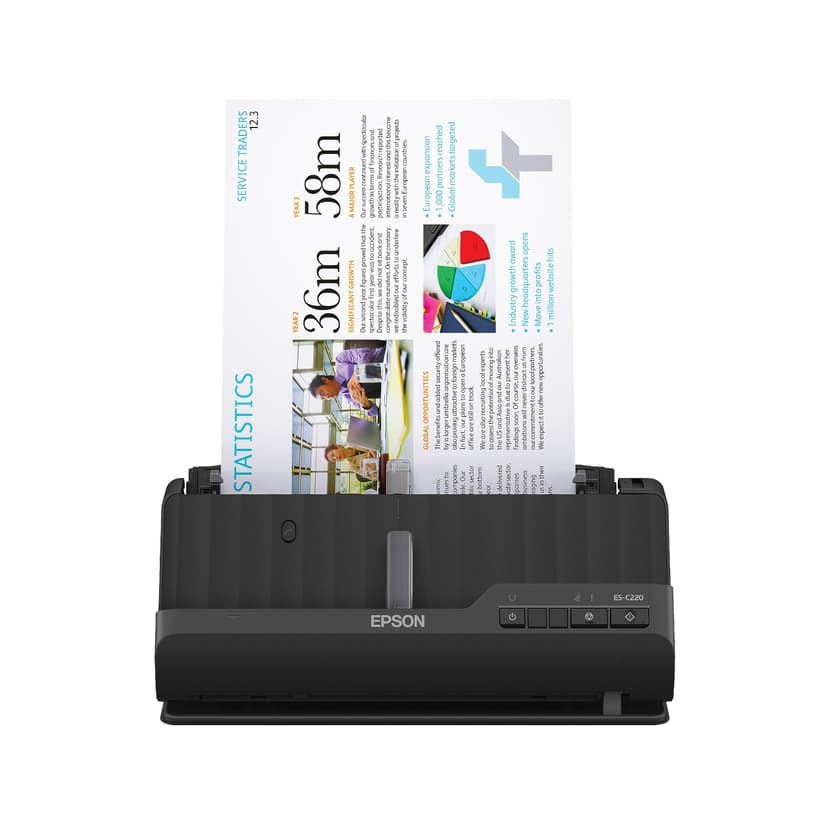 Epson Workforce ES-C220 Compact Desktop Document Scanner with 2-Sided Scanning and Auto Feeder (ADF) for PC as Well as Mac