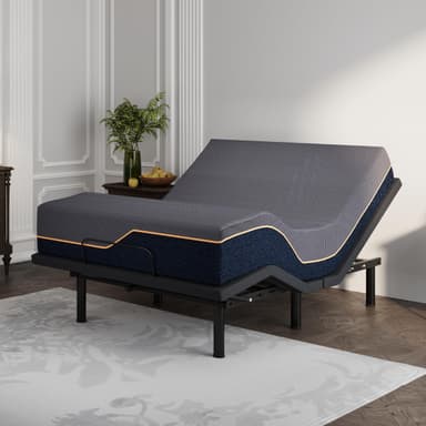 Dyonery Queen Adjustable Bed Frame with Mattress, 14 Inch Copper-Gel Memory Foam Mattress Bed in a Box, Wireless Remote Head & Foot Incline Bed Base, Zero Gravity, 750lbs Lift Capacity