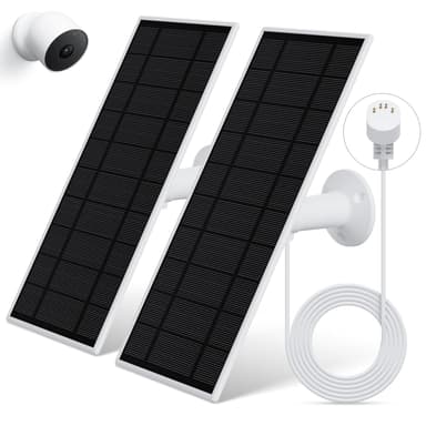 Loqdivr Solar Panel for Google Nest Camera, 2Pack Upgraded Solar Power Charger for Google Nest Cam Indoor & Outdoor(Battery Version), Flexible Solar Panels with IP65 Waterproof 13.1Ft Charging Cable
